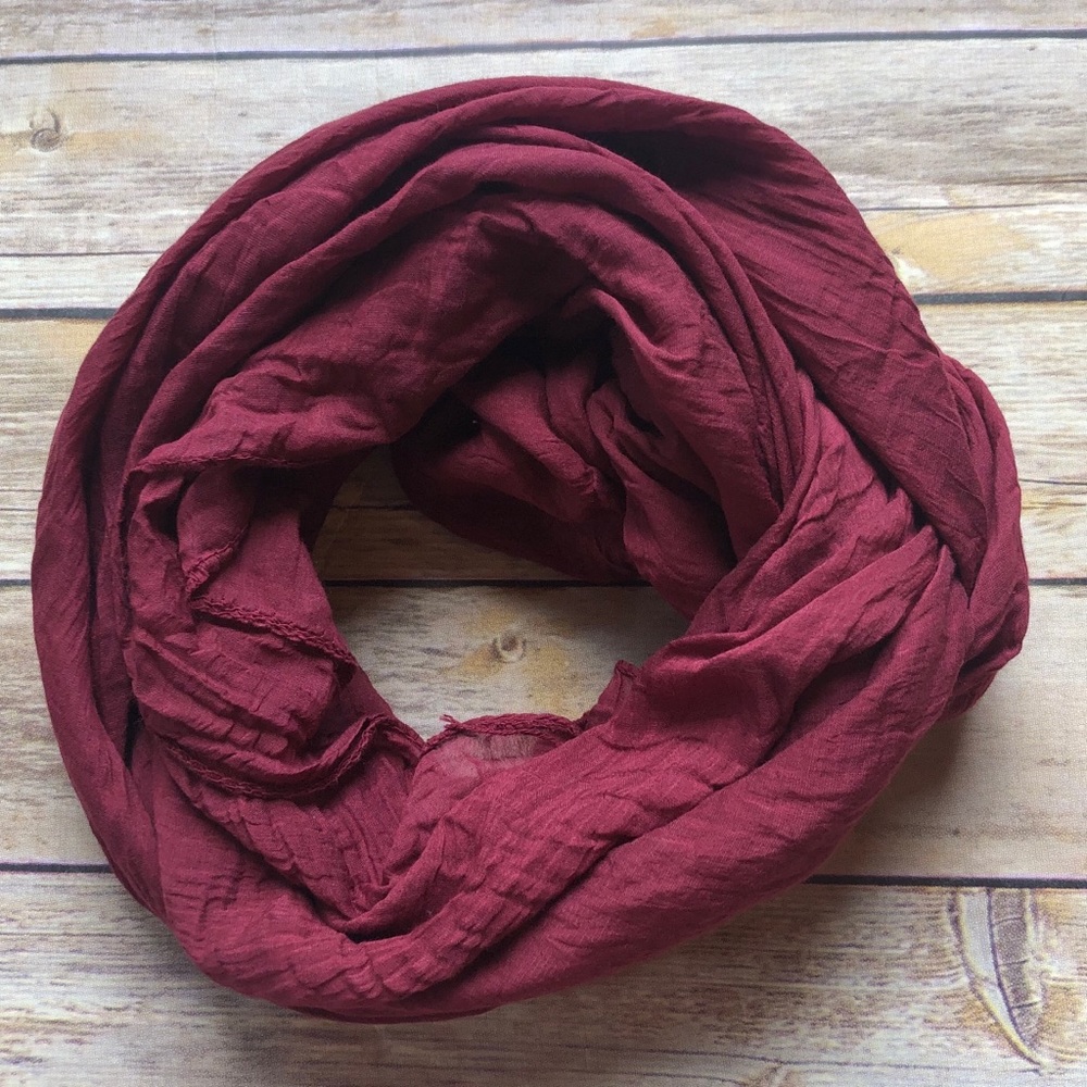 Flowy Red Italian Cotton Scarf